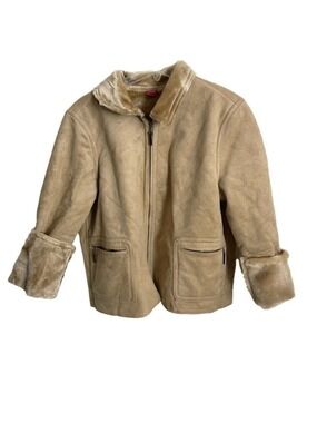 Women’s Valarie Stevens Tan Fur Jacket Size XL!